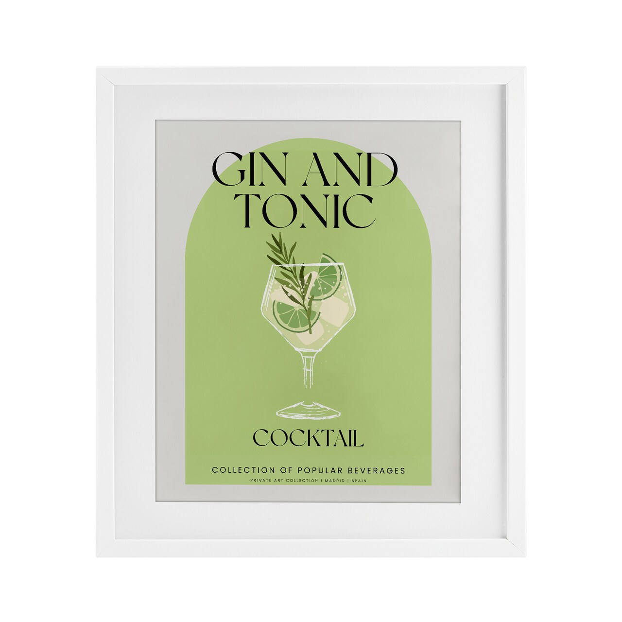 Stupell Industries Stylish Retro Gin & Tonic Framed Print Under Glass, design by Lil' Rue